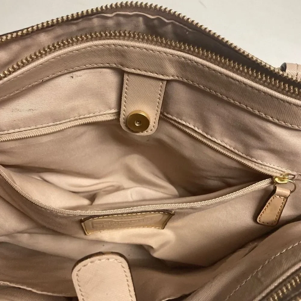 COACH Peyton Leather Jordan Double Zip Women’s Tote Handbag Cream‎ - Picture 10 of 12